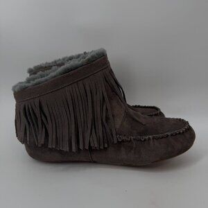 Emu Australia brown suede fringe boots size 8